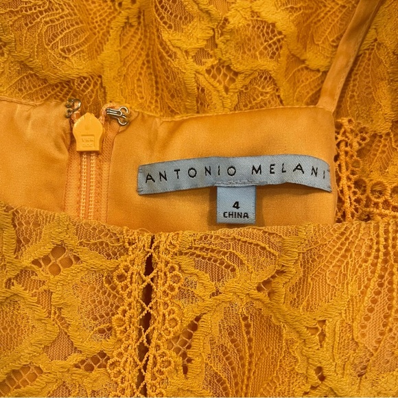 Antonio Melani Yellow Lace Midi Dress Women’s 4 Spring Summer Classic Colorful - Picture 5 of 10